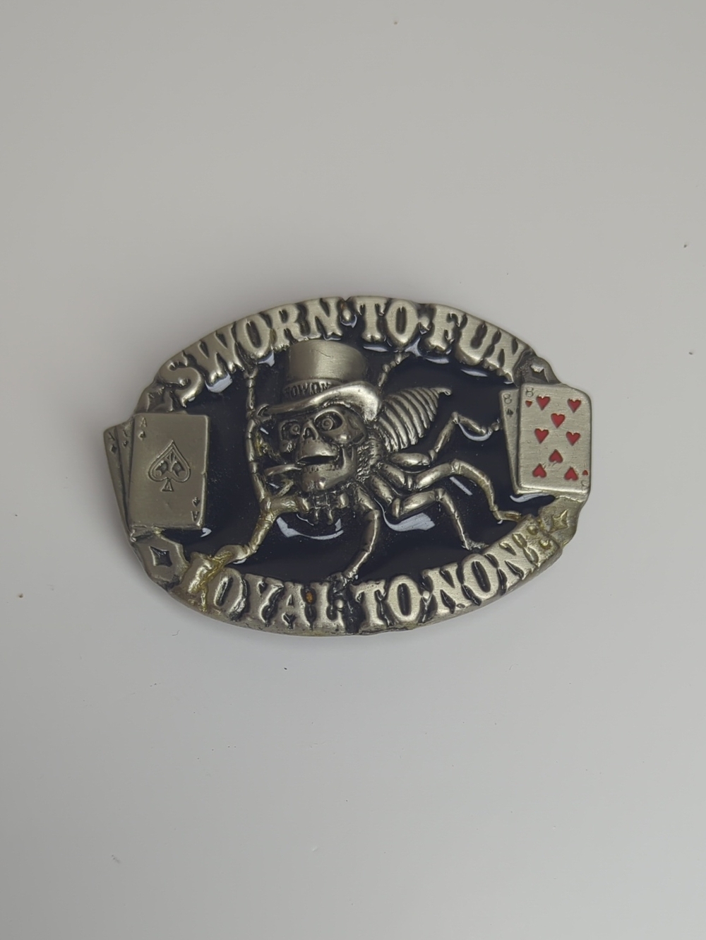 Vintage 1995 Great American Buckle Co.  Spider Skull Belt Buckle